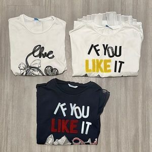 BUNDLE Mayoral white & navy blue girls size 14 fuzzy long sleeve t shirt blouse